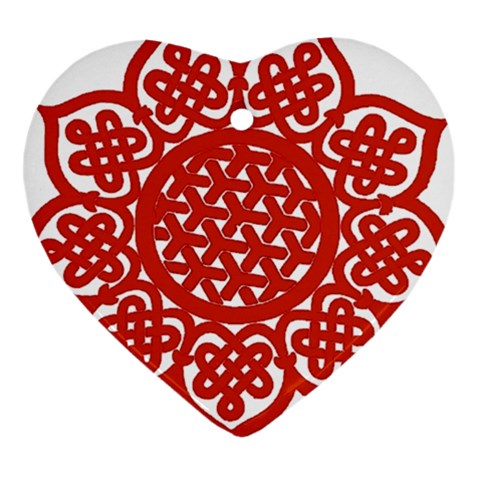 Celtic Mandala_red Ornament (Heart) from ArtsNow.com Front