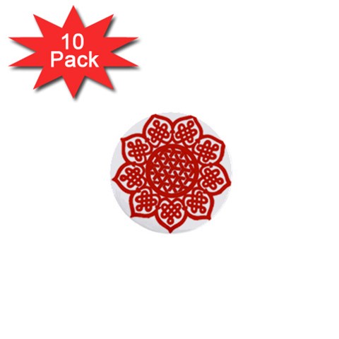 Celtic Mandala_red 1  Mini Button (10 pack)  from ArtsNow.com Front