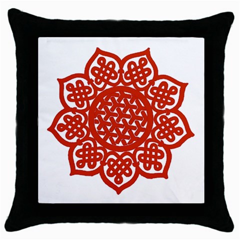 Celtic Mandala_red Throw Pillow Case (Black) from ArtsNow.com Front