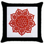 Celtic Mandala_red Throw Pillow Case (Black)