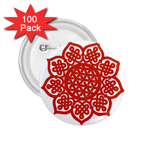 Celtic Mandala_red 2.25  Button (100 pack) from ArtsNow.com Front