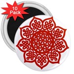 Celtic Mandala_red 3  Magnet (10 pack)