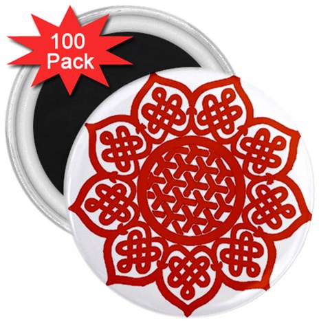 Celtic Mandala_red 3  Magnet (100 pack) from ArtsNow.com Front