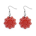 Celtic Mandala_red 1  Button Earrings