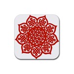 Celtic Mandala_red Rubber Coaster (Square)