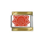 Celtic Mandala_red Gold Trim Italian Charm (9mm)