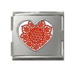 Celtic Mandala_red Mega Link Heart Italian Charm (18mm)