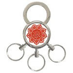 Celtic Mandala_red 3-Ring Key Chain