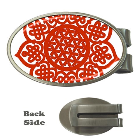 Celtic Mandala_red Money Clip (Oval) from ArtsNow.com Front