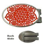 Celtic Mandala_red Money Clip (Oval)