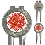 Celtic Mandala_red 3-in-1 Golf Divot