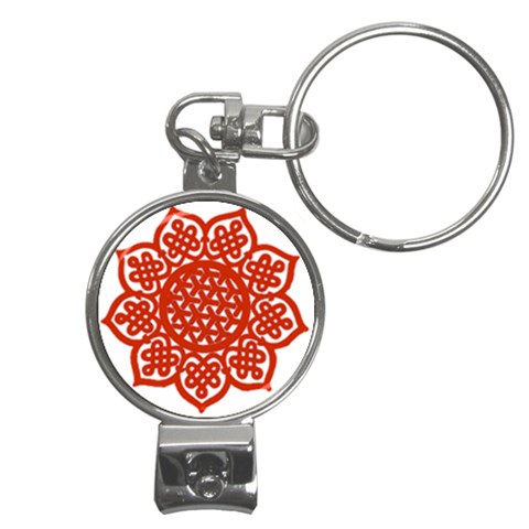 Celtic Mandala_red Nail Clippers Key Chain from ArtsNow.com Front