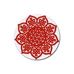 Celtic Mandala_red Rubber Round Coaster (4 pack)