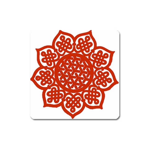 Celtic Mandala_red Magnet (Square) from ArtsNow.com Front