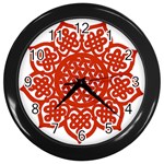 Celtic Mandala_red Wall Clock (Black)