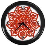 Celtic Mandala_red Wall Clock (Black)