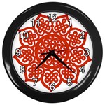 Celtic Mandala_red Wall Clock (Black)