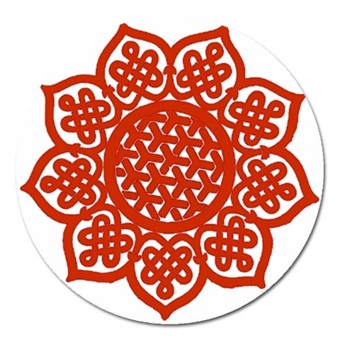 Celtic Mandala_red Magnet 5  (Round) from ArtsNow.com Front