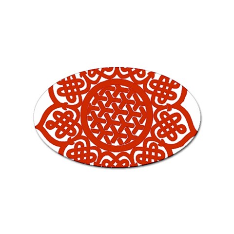 Celtic Mandala_red Sticker Oval (10 pack) from ArtsNow.com Front