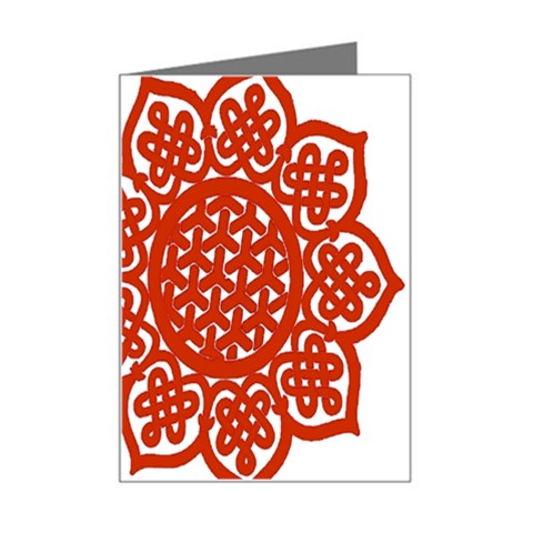 Celtic Mandala_red Mini Greeting Card from ArtsNow.com Left