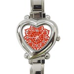 Celtic Mandala_red Heart Italian Charm Watch