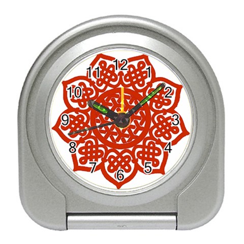 Celtic Mandala_red Travel Alarm Clock from ArtsNow.com Front