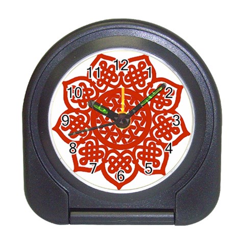 Celtic Mandala_red Travel Alarm Clock from ArtsNow.com Front