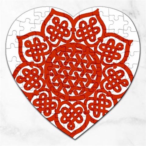 Celtic Mandala_red Jigsaw Puzzle (Heart) from ArtsNow.com Front