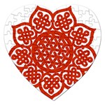 Celtic Mandala_red Jigsaw Puzzle (Heart)