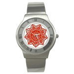 Celtic Mandala_red Stainless Steel Watch