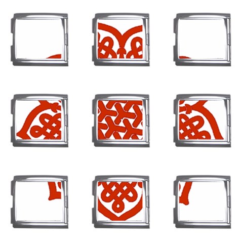 Celtic Mandala_red Mega Link Italian Charm (9 pack) from ArtsNow.com Front