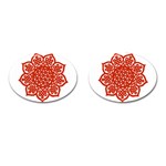 Celtic Mandala_red Cufflinks (Oval)