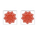 Celtic Mandala_red Cufflinks (Square)