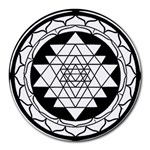 Mandala Black&White Round Mousepad