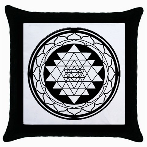 Mandala Black&White Throw Pillow Case (Black) from ArtsNow.com Front