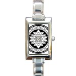 Mandala Black&White Rectangular Italian Charm Watch