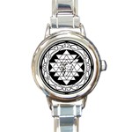 Mandala Black&White Round Italian Charm Watch