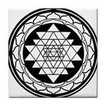 Mandala Black&White Tile Coaster