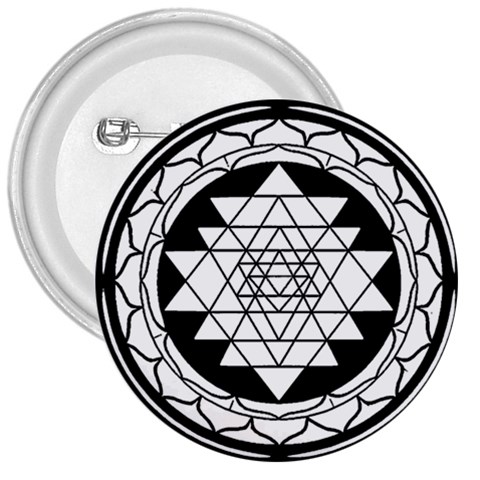 Mandala Black&White 3  Button from ArtsNow.com Front