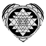 Mandala Black&White Ornament (Heart)