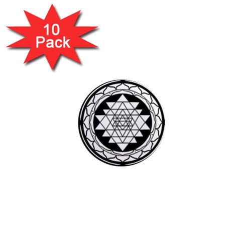 Mandala Black&White 1  Mini Magnet (10 pack)  from ArtsNow.com Front