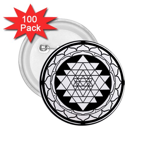 Mandala Black&White 2.25  Button (100 pack) from ArtsNow.com Front