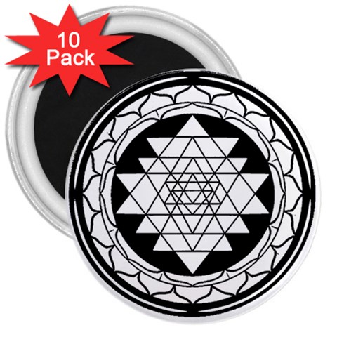 Mandala Black&White 3  Magnet (10 pack) from ArtsNow.com Front