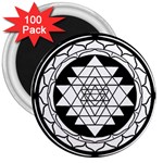 Mandala Black&White 3  Magnet (100 pack)