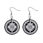 Mandala Black&White 1  Button Earrings