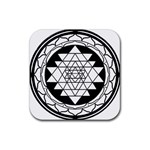 Mandala Black&White Rubber Coaster (Square)