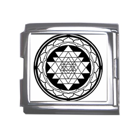 Mandala Black&White Mega Link Italian Charm (18mm) from ArtsNow.com Front