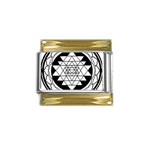 Mandala Black&White Gold Trim Italian Charm (9mm)