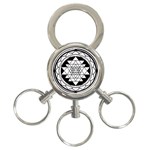 Mandala Black&White 3-Ring Key Chain