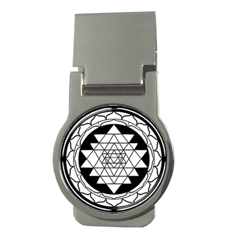 Mandala Black&White Money Clip (Round) from ArtsNow.com Front